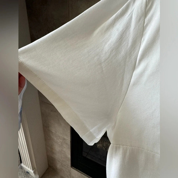 AVARA Women's White Short Sleeve Sleeve V-Neck Summer Blouse  XXXLarge - Picture 6 of 11